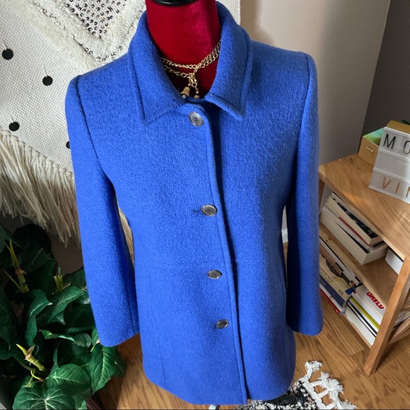 Lands’ End Misses Wool Blend Peacoat Size 4 Blue Wool Coat - Picture 3 of 8